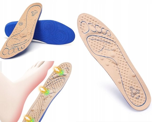 Wkładki zdrowotne do MASAŻU STÓP REFLEKSOLOGIA podeszwy profilowane R46