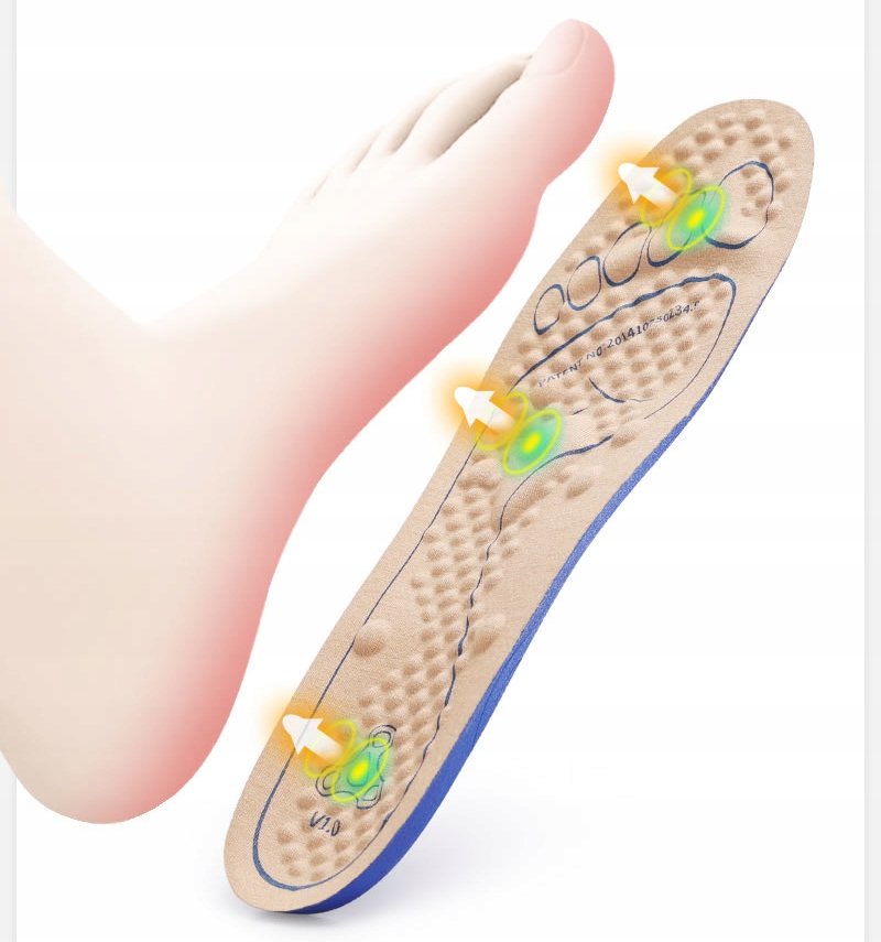 Wkładki zdrowotne do MASAŻU STÓP REFLEKSOLOGIA podeszwy profilowane R46 - obrazek 11