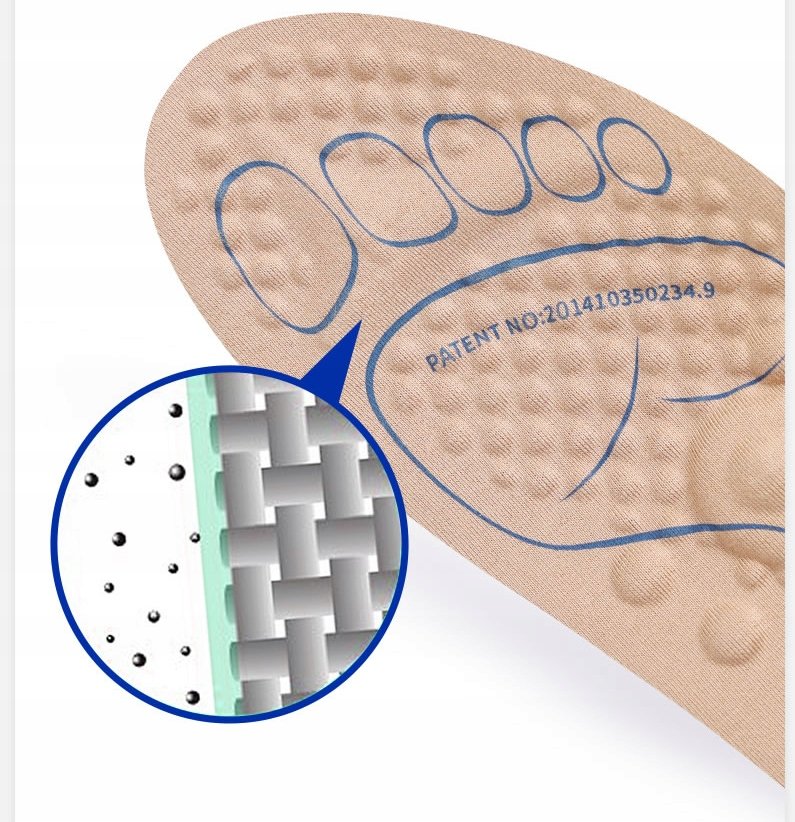 Wkładki do butów MASAŻ STÓP REFLEKSOLOGIA miękkie elastyczne wygodne R38 - obrazek 12