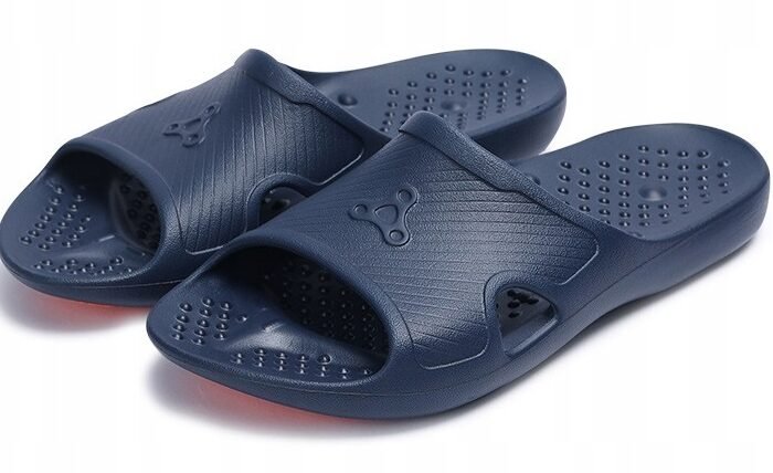 Klapki męskie MASUJĄCE zdrowotne REFLEKSOLOGIA antypoślizgowe GRANAT 44-45