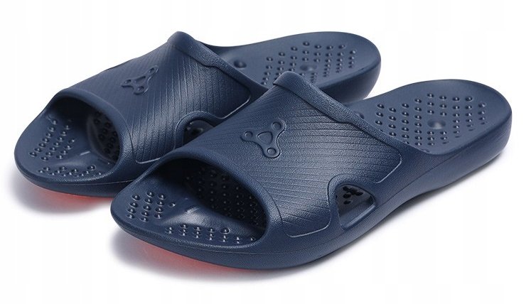 Klapki męskie MASUJĄCE zdrowotne REFLEKSOLOGIA antypoślizgowe GRANAT 44-45