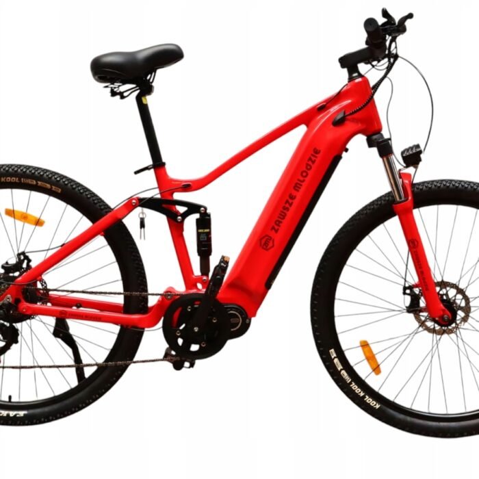 Rower Elektryczny Damski Męski ZAWSZE MLODZIE 250W 10.4Ah Koła 29″ Czerwony